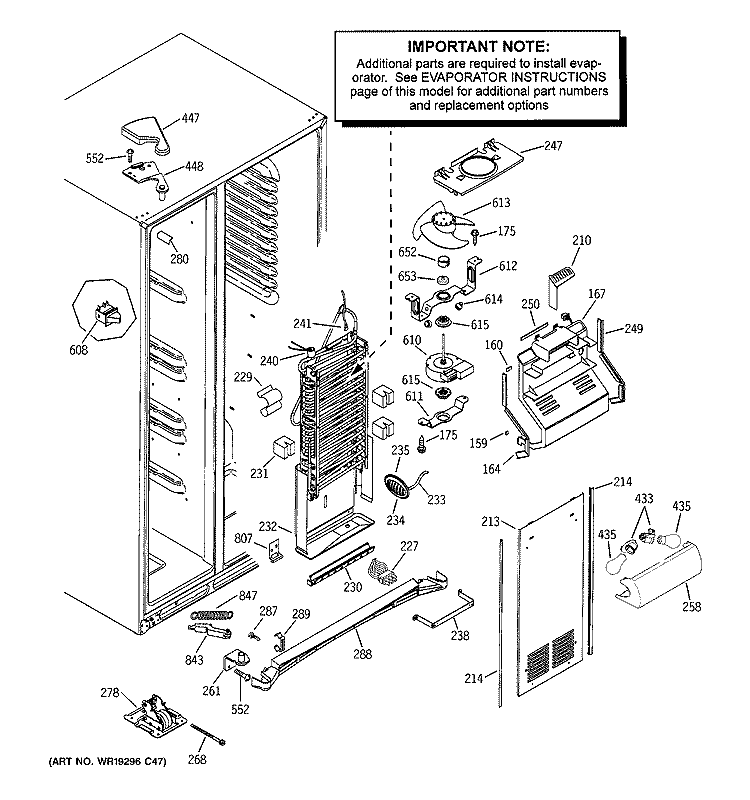 FREEZER SECTION Diagram and Parts List for HSK27MGMHCCC  Hotpoint Refrigerator