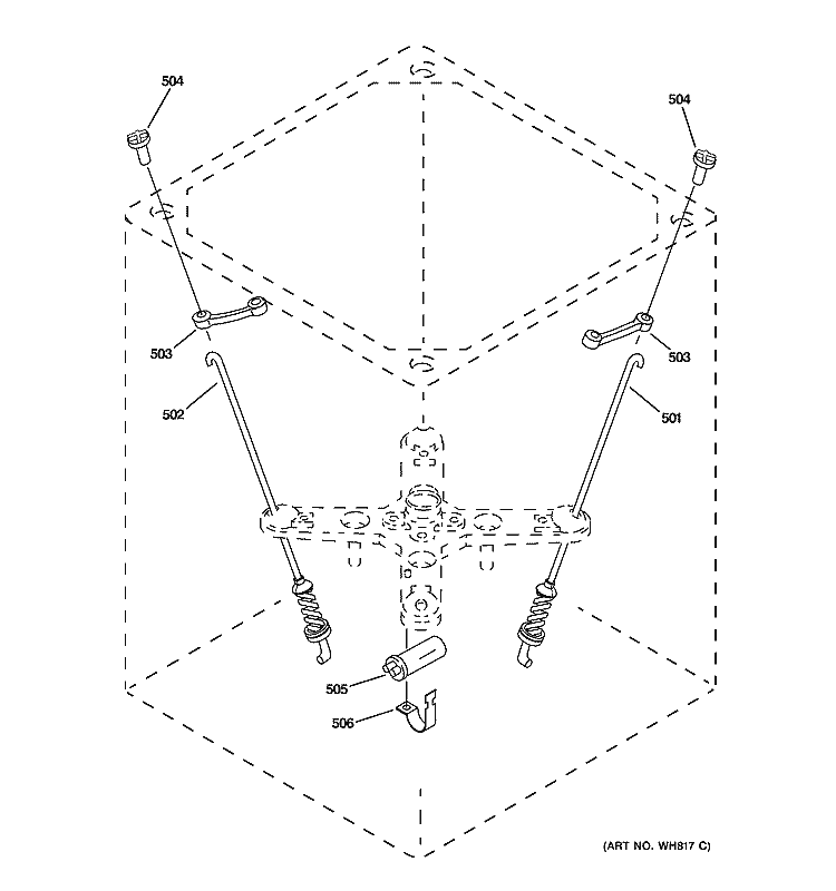SUSPENSION PARTS Diagram and Parts List for WSKP2060W2WH  General Electric Washer