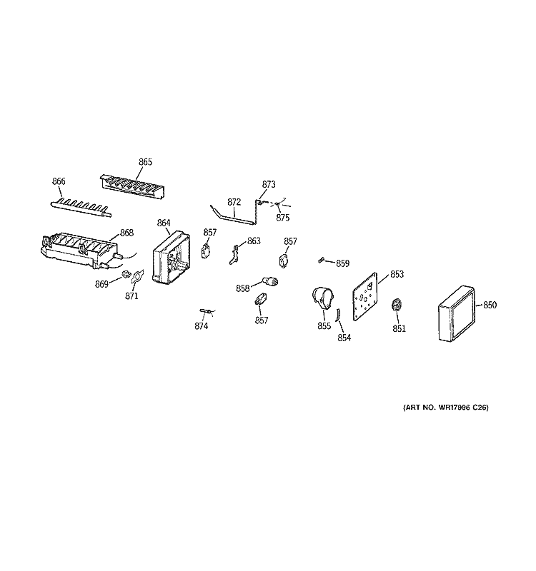 ICE MAKER Diagram and Parts List for GTS18SHPARBS  General Electric Refrigerator