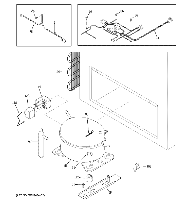 UNIT PARTS Diagram and Parts List for FCM15SPAWH  General Electric Freezer