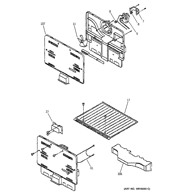 CASE PARTS Diagram and Parts List for GTS10AAMARWW  General Electric Refrigerator
