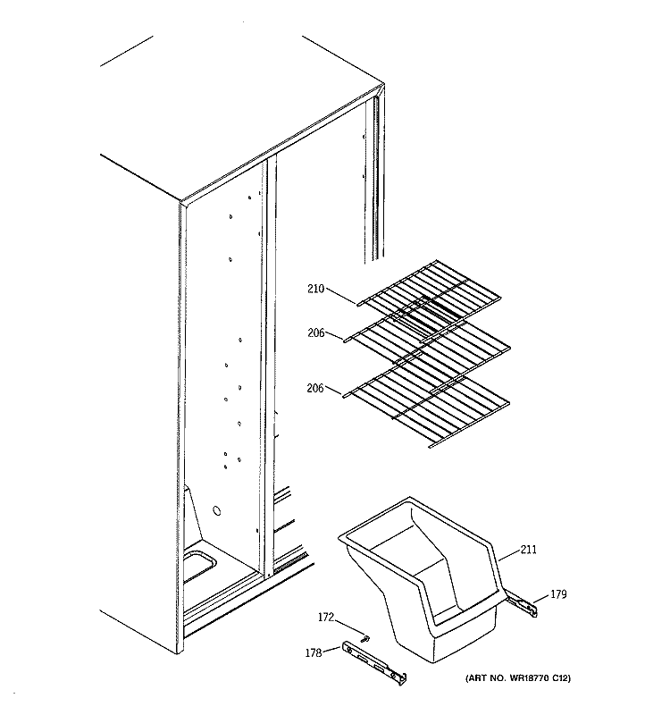 FREEZER SHELVES Diagram and Parts List for HSS25GDPCWW  Hotpoint Refrigerator