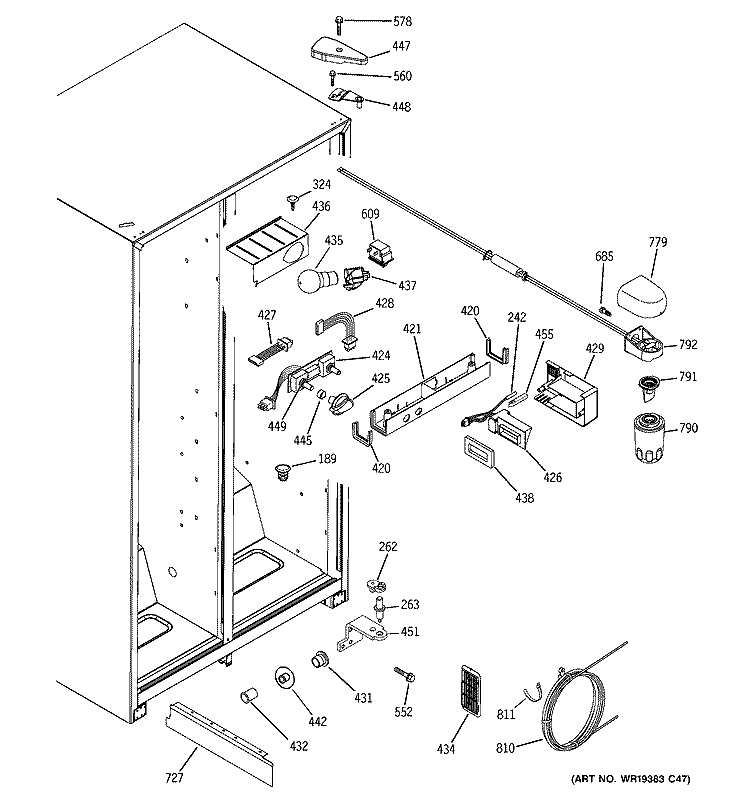 FRESH FOOD SECTION Diagram and Parts List for HSS22IFPCWW  Hotpoint Refrigerator
