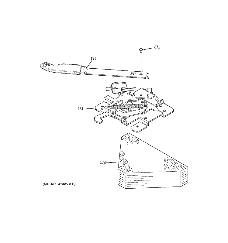 DOOR LOCK Diagram and Parts List for JBP35SH1SS  General Electric Range
