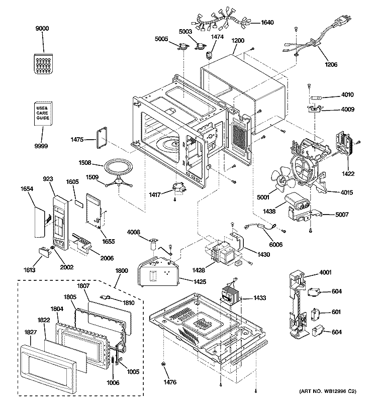 MICROWAVE Diagram and Parts List for JES1339WC03  General Electric Microwave