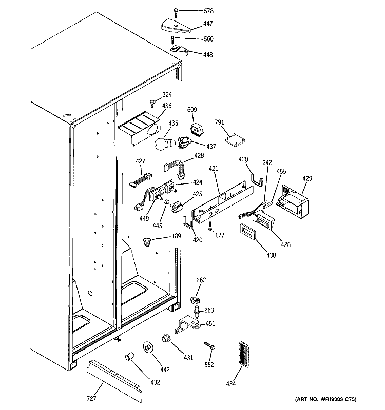 FRESH FOOD SECTION Diagram and Parts List for GSS22IBPCCC  General Electric Refrigerator