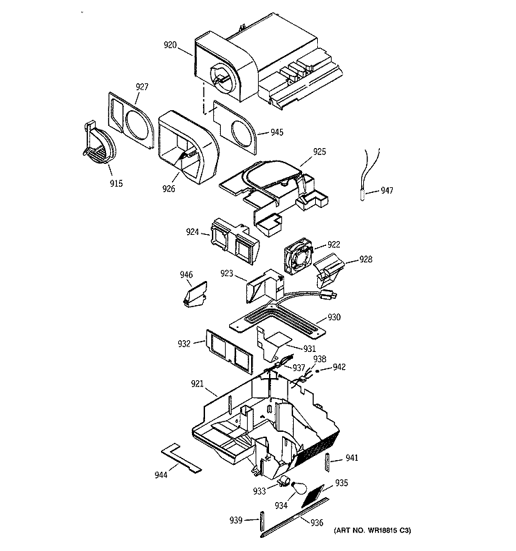 CUSTOM COOL Diagram and Parts List for PSC23NHNABB  General Electric Refrigerator