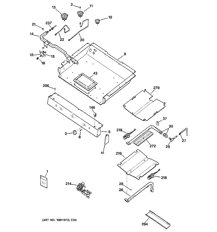 GAS & BURNER PARTS Diagram and Parts List for JGBP80SEH1SS  General Electric Range