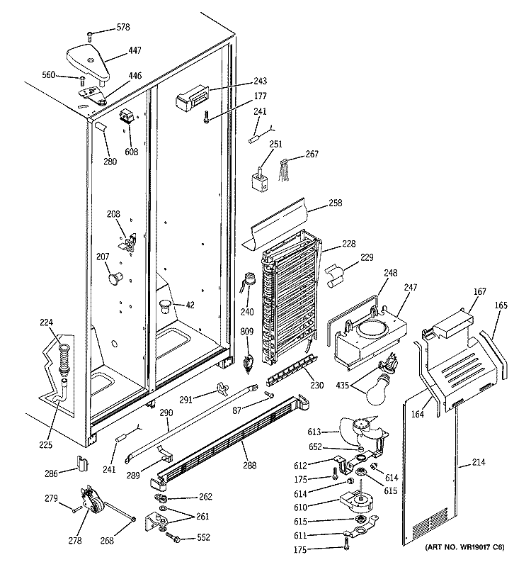 FREEZER SECTION Diagram and Parts List for HSS25IFMCCC  Hotpoint Refrigerator