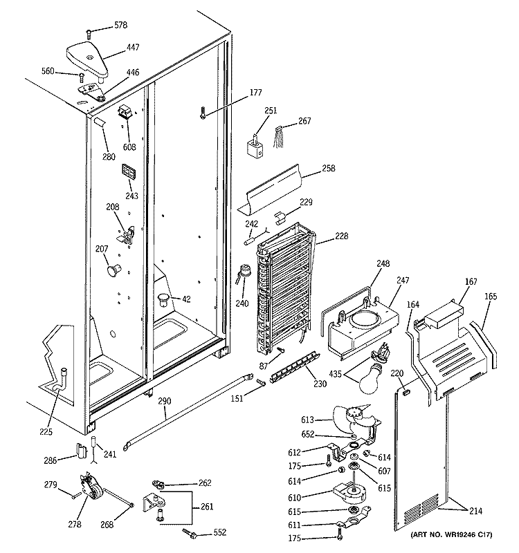 FREEZER SECTION Diagram and Parts List for HST20DBPAWH  Hotpoint Refrigerator