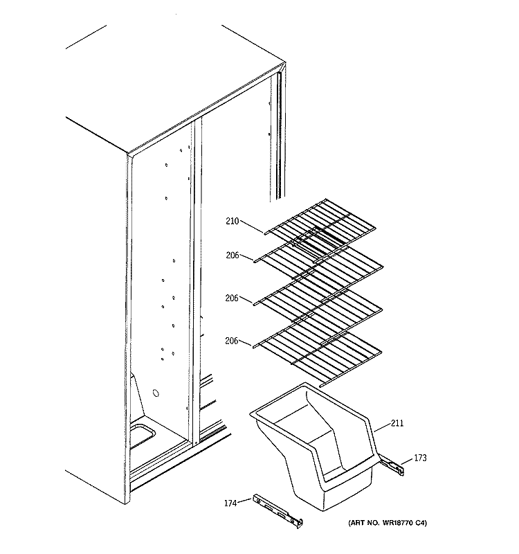 FREEZER SHELVES Diagram and Parts List for HSS22IFMDCC  Hotpoint Refrigerator