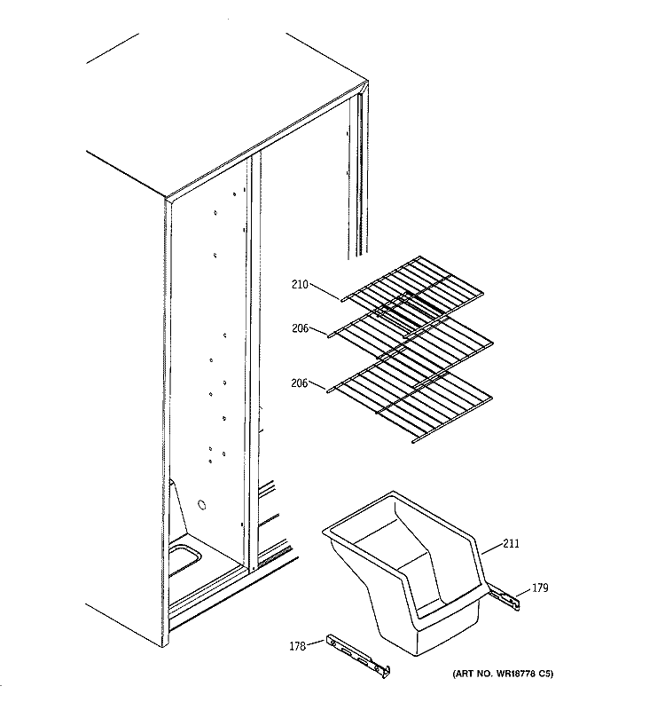 FREEZER SHELVES Diagram and Parts List for GST20IEMCCC  General Electric Refrigerator