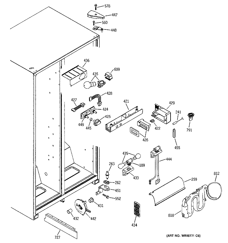FRESH FOOD SECTION Diagram and Parts List for GSS22JEMBBB  General Electric Refrigerator