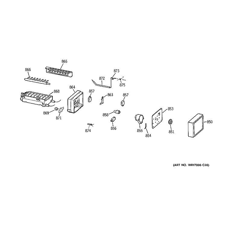 ICE MAKER Diagram and Parts List for GTS18DCPARBB  General Electric Refrigerator