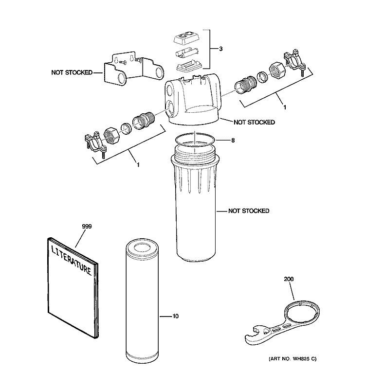 WATER FILTRATION PARTS Diagram and Parts List for GXWH20F  General Electric Water Filter System