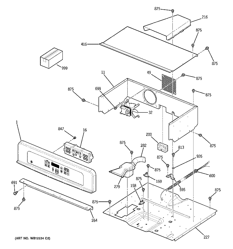 CONTROL PANEL Diagram and Parts List for JCKP20WF2WW  General Electric Wall Oven