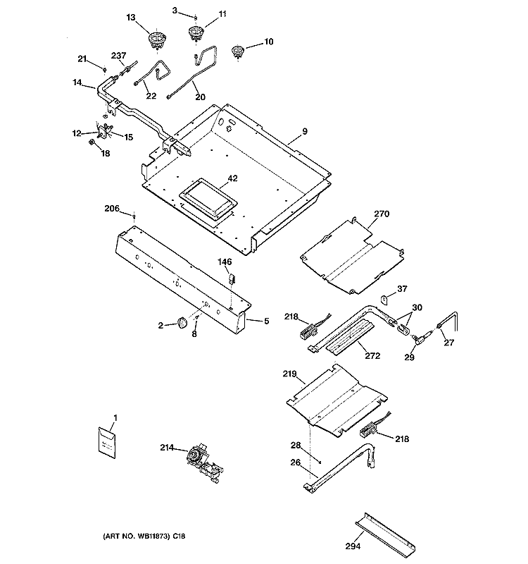 GAS & BURNER PARTS Diagram and Parts List for JGBP80CEH1CC  General Electric Range