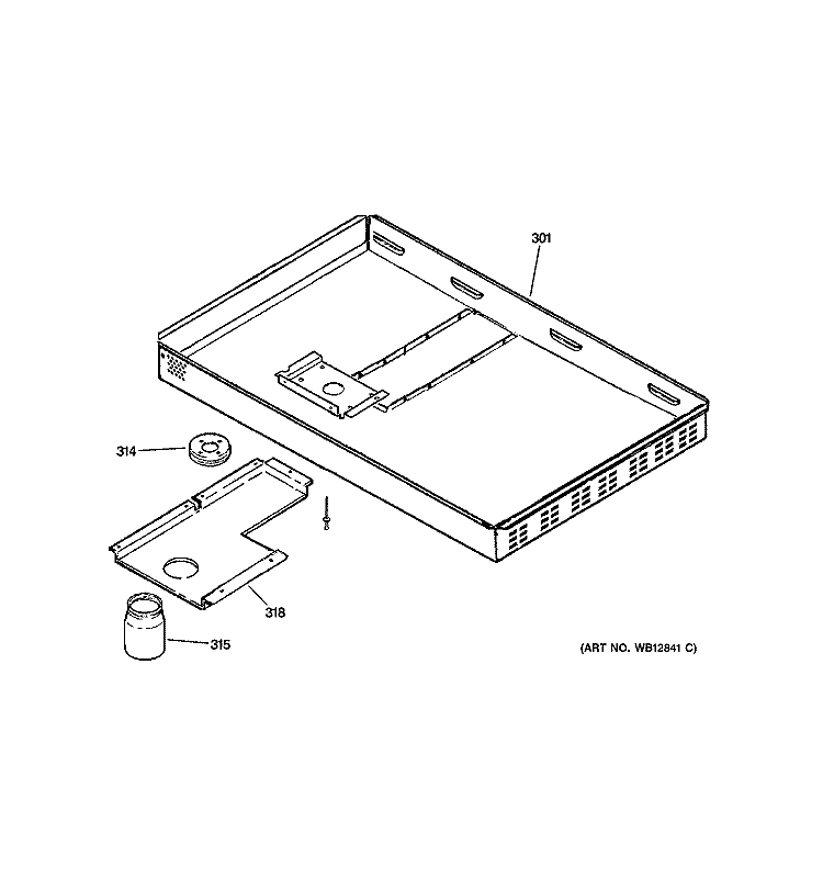 BURNER BOX Diagram and Parts List for JGP979WEF2WW  General Electric Cooktop
