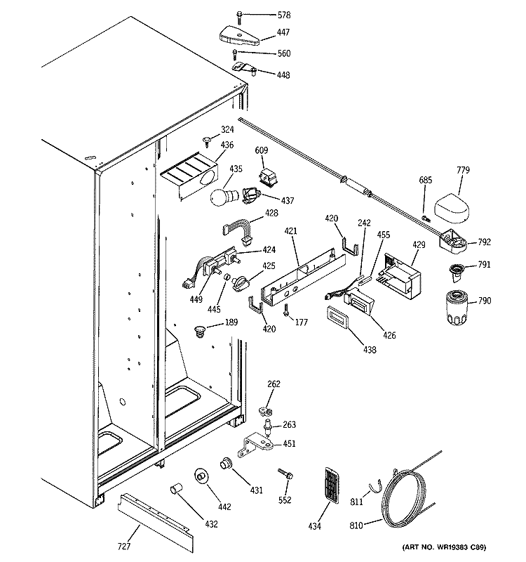 FRESH FOOD SECTION Diagram and Parts List for GSS22IFPCBB  General Electric Refrigerator