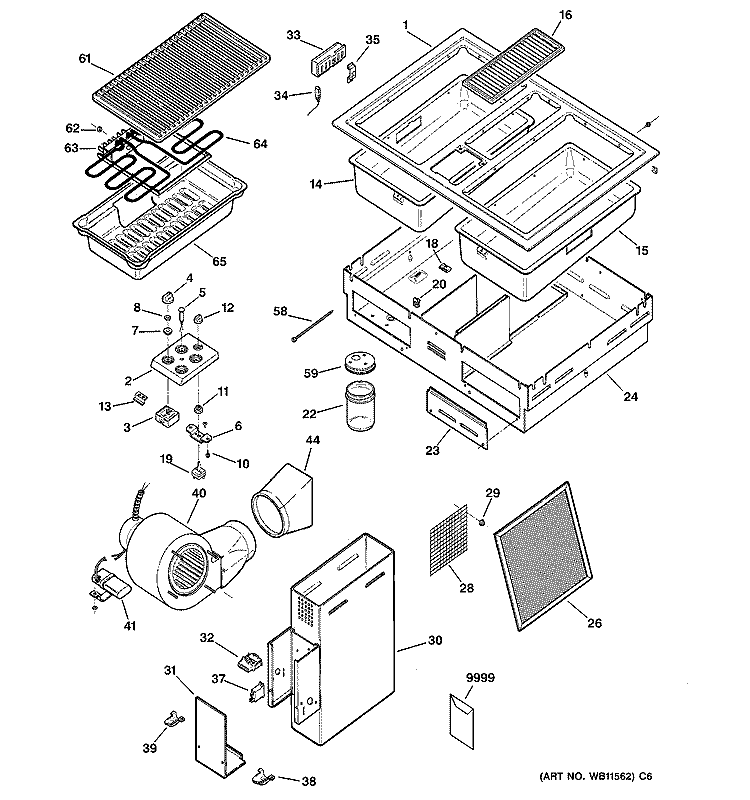COOKTOP Diagram and Parts List for JP389BD1BB  General Electric Cooktop