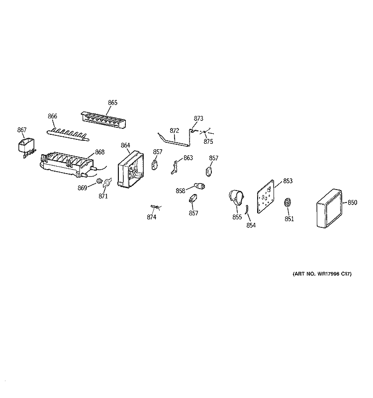 ICE MAKER Diagram and Parts List for HTS18ICPDRWW  Hotpoint Refrigerator