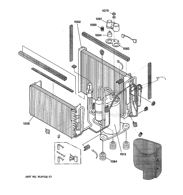SEALED SYSTEM COMPONENTS Diagram and Parts List for AJCH10ACAM1  General Electric Air Conditioner