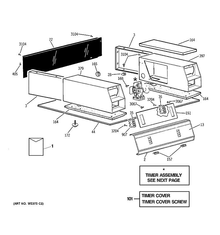 BACKSPLASH ASSEMBLY Diagram and Parts List for DDC4400SJM  General Electric Dryer