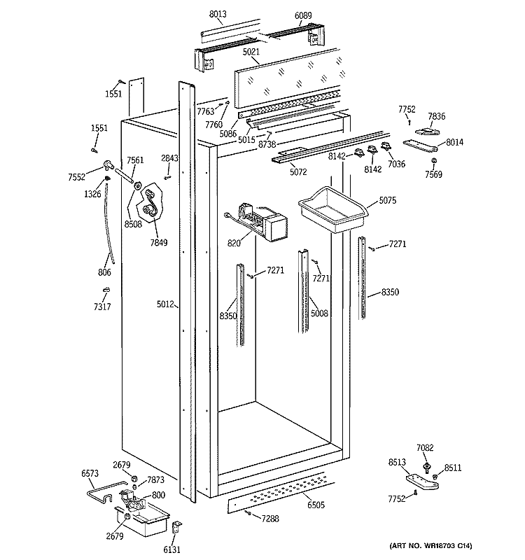 CABINET PARTS 2 Diagram and Parts List for ZIF36NMARH  General Electric Freezer