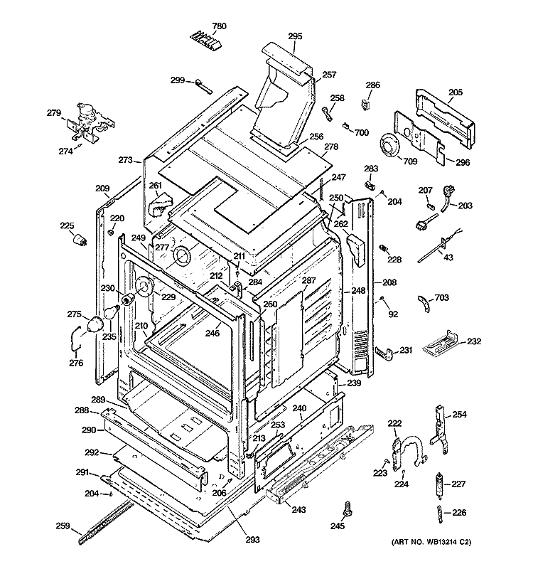 BODY PARTS Diagram and Parts List for JGB900SEF3SS  General Electric Range