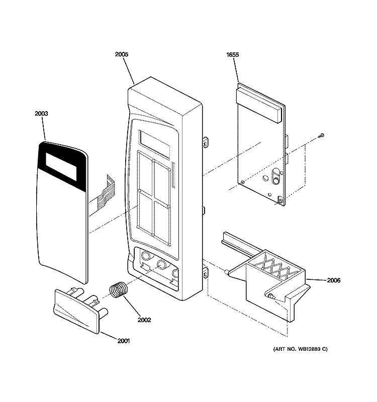 CONTROLLER PARTS Diagram and Parts List for JES1656WH02  General Electric Microwave