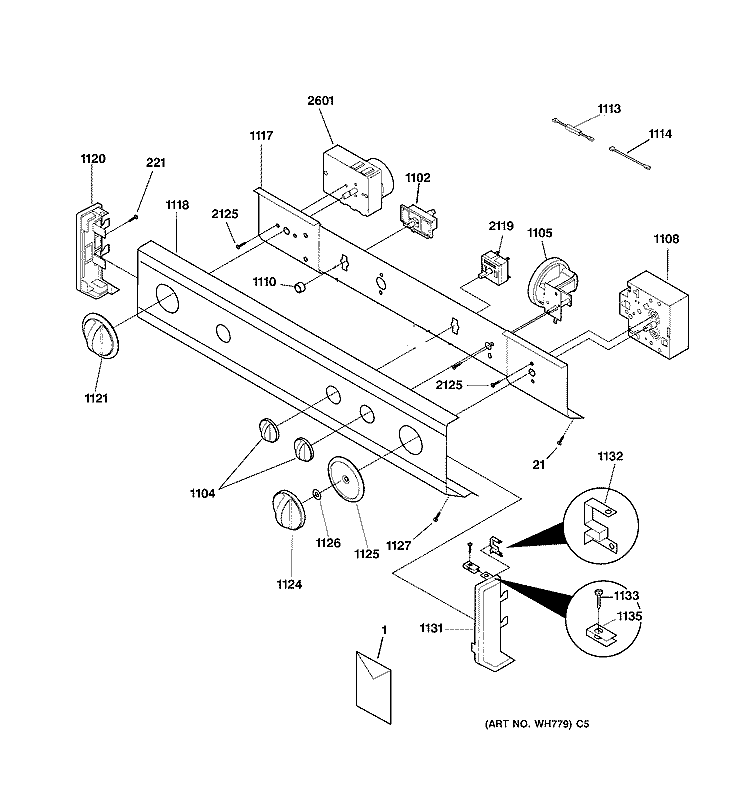 CONTROL PANEL Diagram and Parts List for WSM2700WAWWW  General Electric Washer Dryer Combo