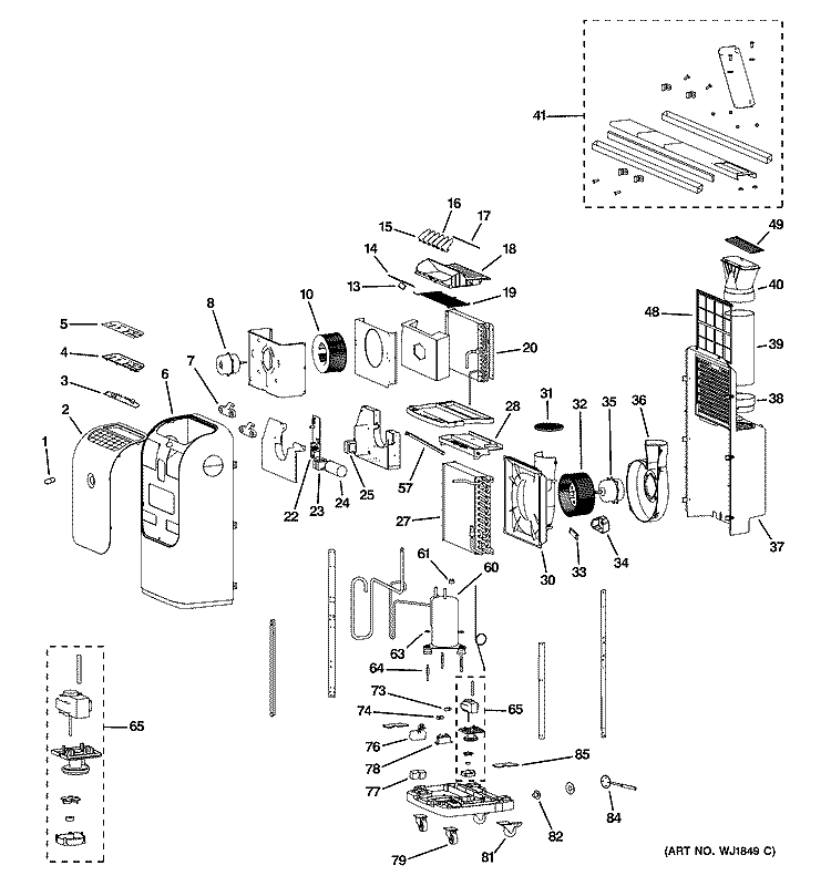 ROOM AIR CONDITIONER Diagram and Parts List for APH10AAG1  General Electric Air Conditioner