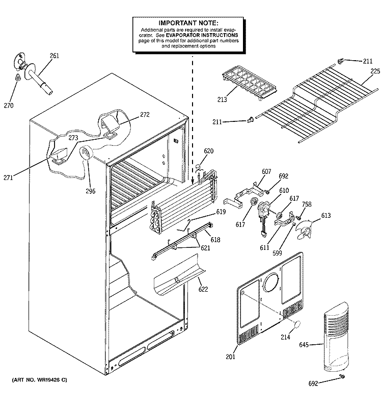 FREEZER SECTION Diagram and Parts List for HTM18IBPERSA  Hotpoint Refrigerator
