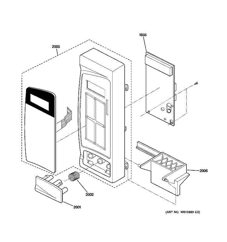 CONTROLLER PARTS Diagram and Parts List for JES1656SJ01  General Electric Microwave