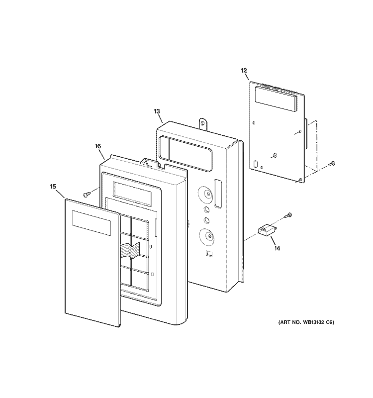 CONTROLLER PARTS Diagram and Parts List for JVM1640SJ02  General Electric Microwave