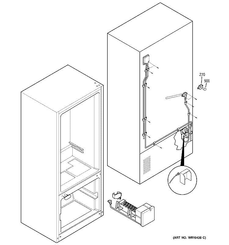 WATER SYSTEM Diagram and Parts List for PDS20SBPARSS  General Electric Refrigerator
