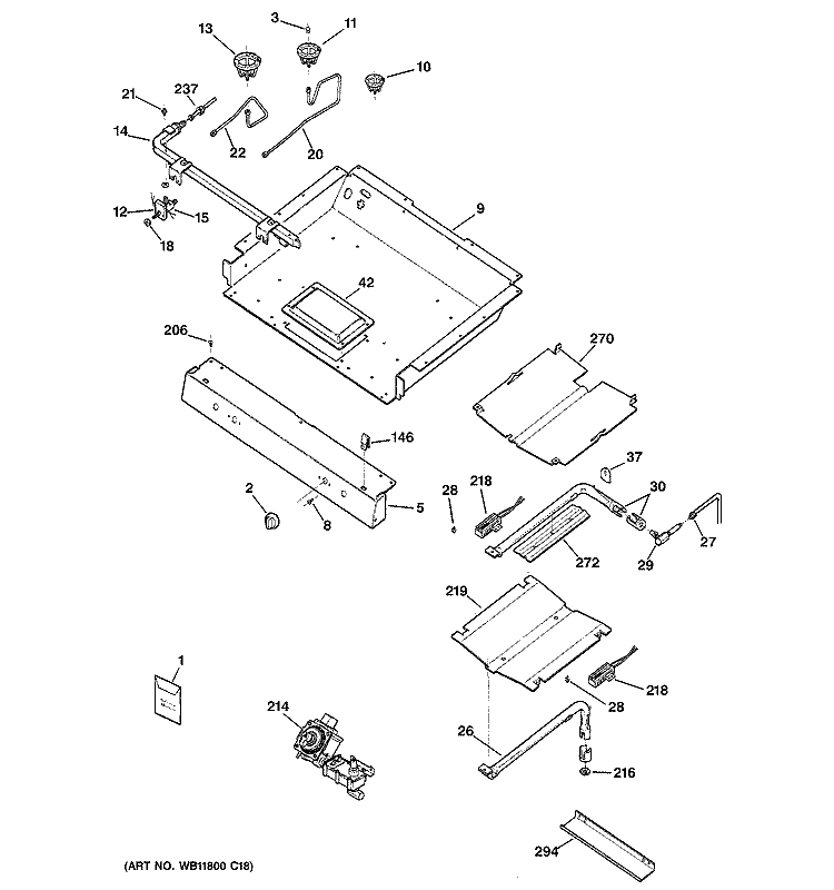 GAS & BURNER PARTS Diagram and Parts List for JGBP35DEH2CC  General Electric Range