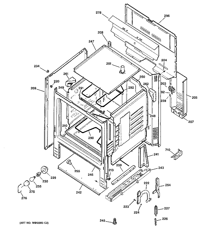 BODY PARTS Diagram and Parts List for RB526H3CC  Hotpoint Range