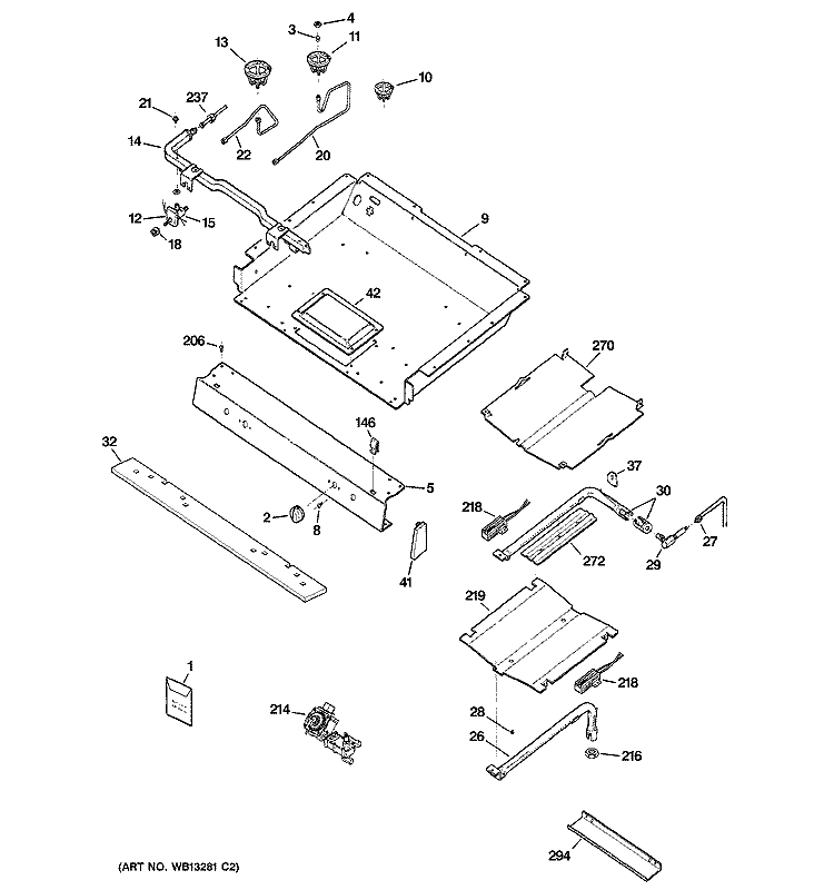 GAS & BURNER PARTS Diagram and Parts List for JGBP85SEH3SS  General Electric Range