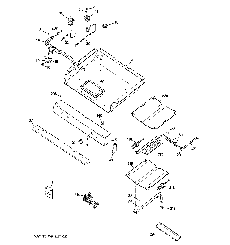 GAS & BURNER PARTS Diagram and Parts List for JGBP80SEH3SS  General Electric Range
