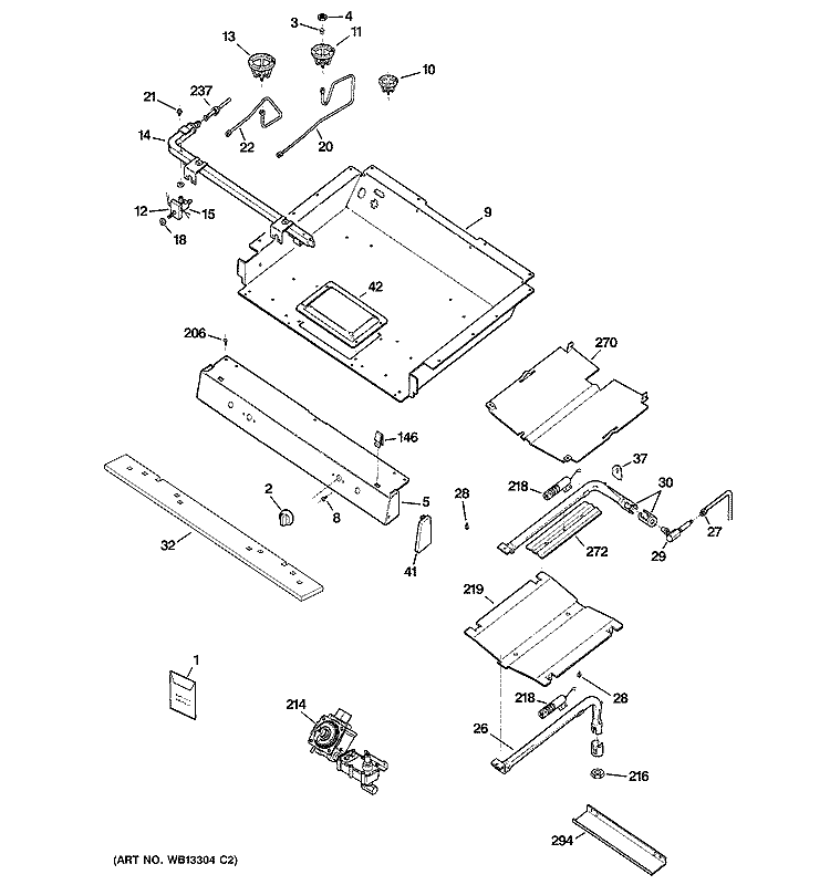 GAS & BURNER PARTS Diagram and Parts List for JGBP33SEH3SS  General Electric Range