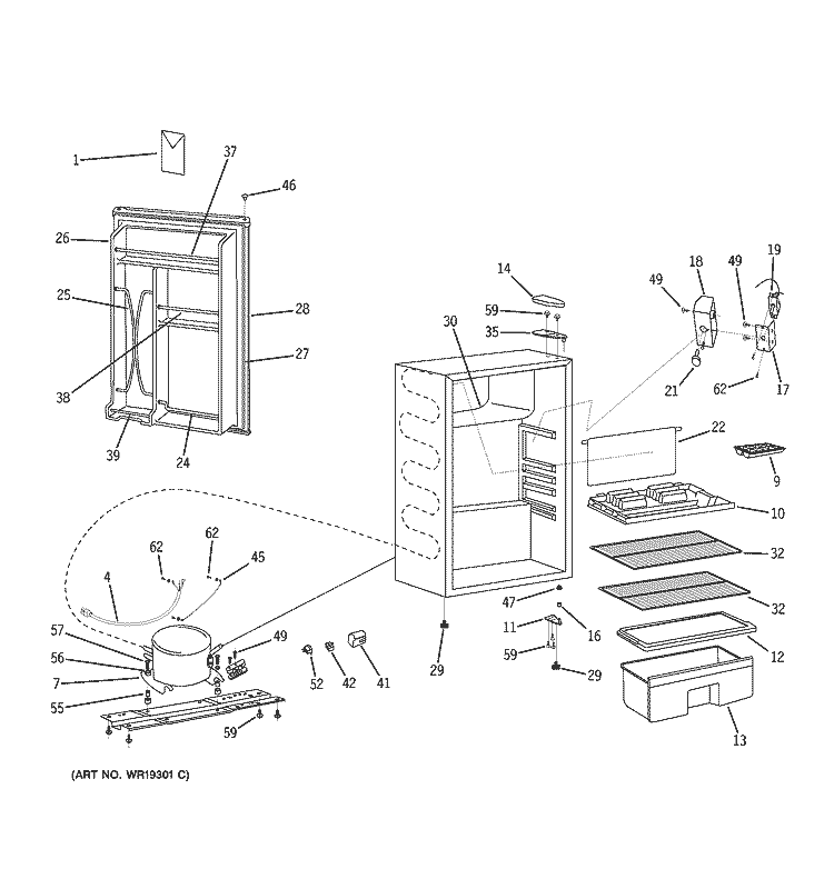 REFRIGERATOR Diagram and Parts List for WMR04BANCBB  General Electric Refrigerator