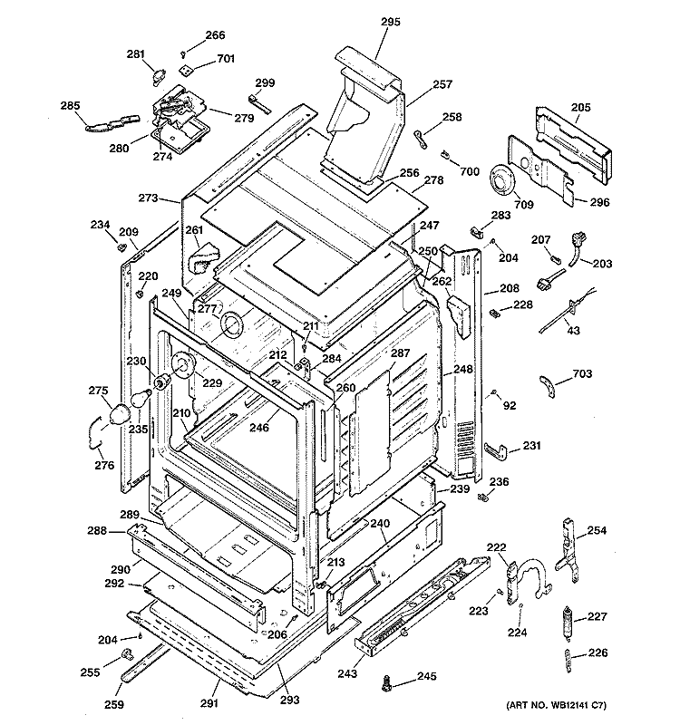 BODY PARTS Diagram and Parts List for RGB790SEH2SA  Hotpoint Range