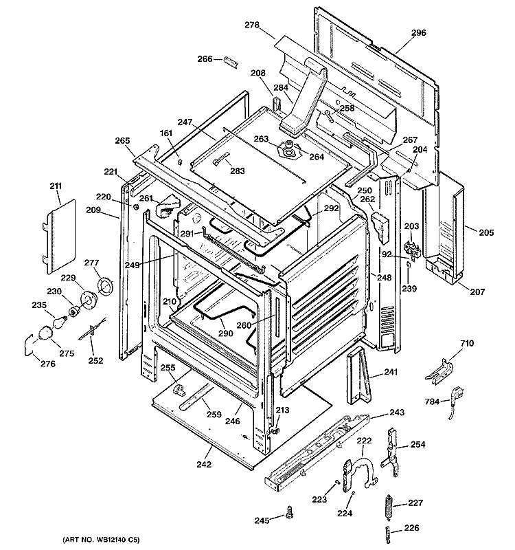 BODY PARTS Diagram and Parts List for RCBS787WJ1WW  Hotpoint Range