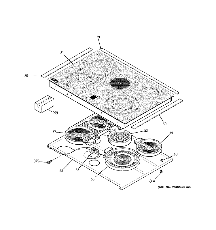 COOKTOP Diagram and Parts List for JCS968BF5BB  General Electric Range
