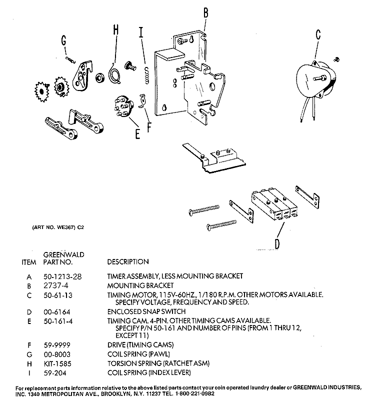 TIMER ASSEMBLY Diagram and Parts List for DCCD330GD1KC  General Electric Dryer