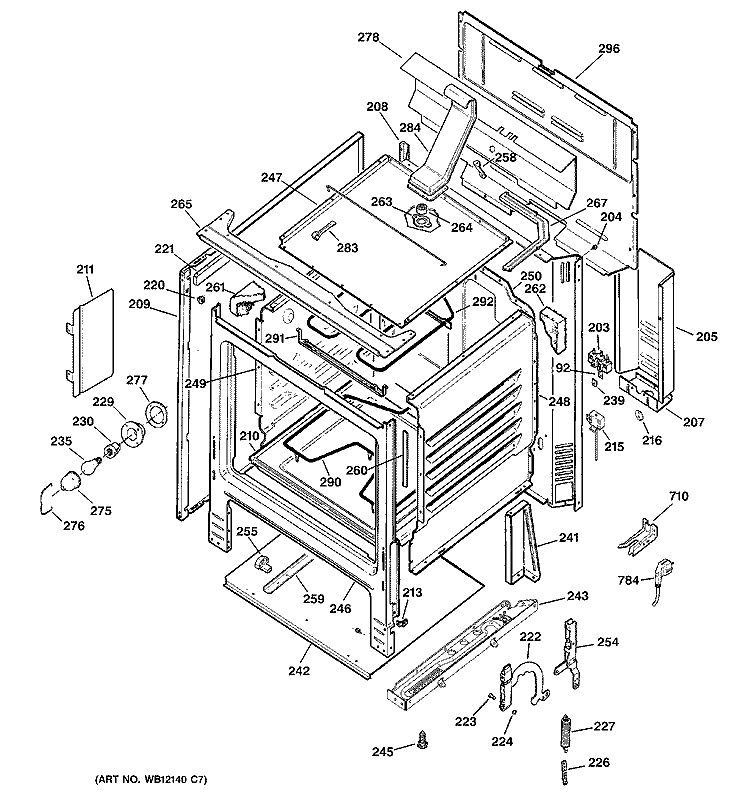 BODY PARTS Diagram and Parts List for MCBS585WJ1WW  General Electric Range