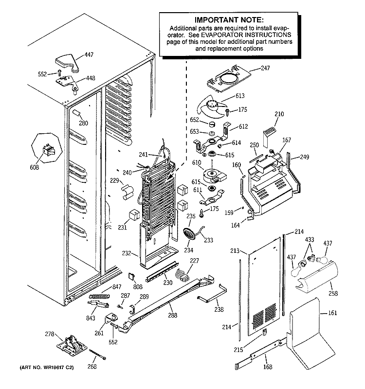 FREEZER SECTION Diagram and Parts List for PSS27NGPBCC  General Electric Refrigerator