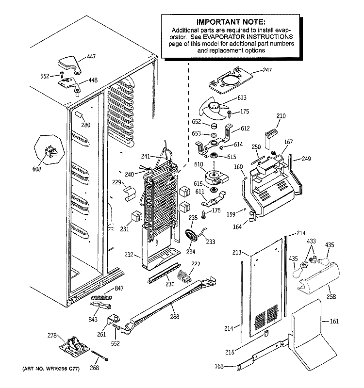 FREEZER SECTION Diagram and Parts List for MCG23MIMHFBB  General Electric Refrigerator
