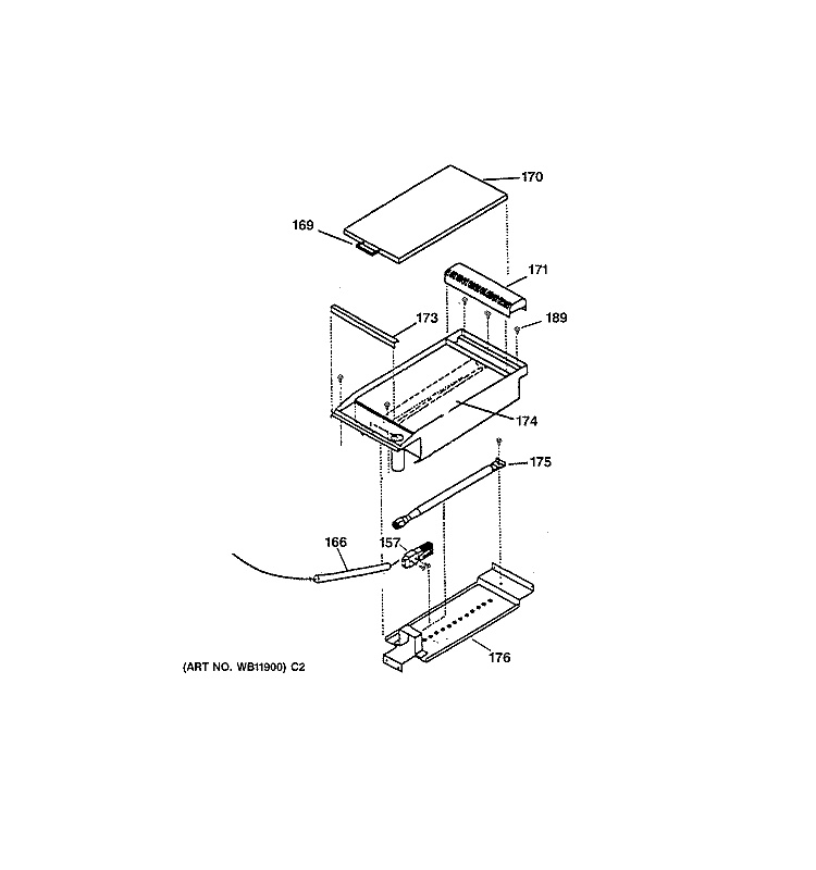 GRIDDLE ASSEMBLY Diagram and Parts List for ZGU48L6DWSS  General Electric Cooktop